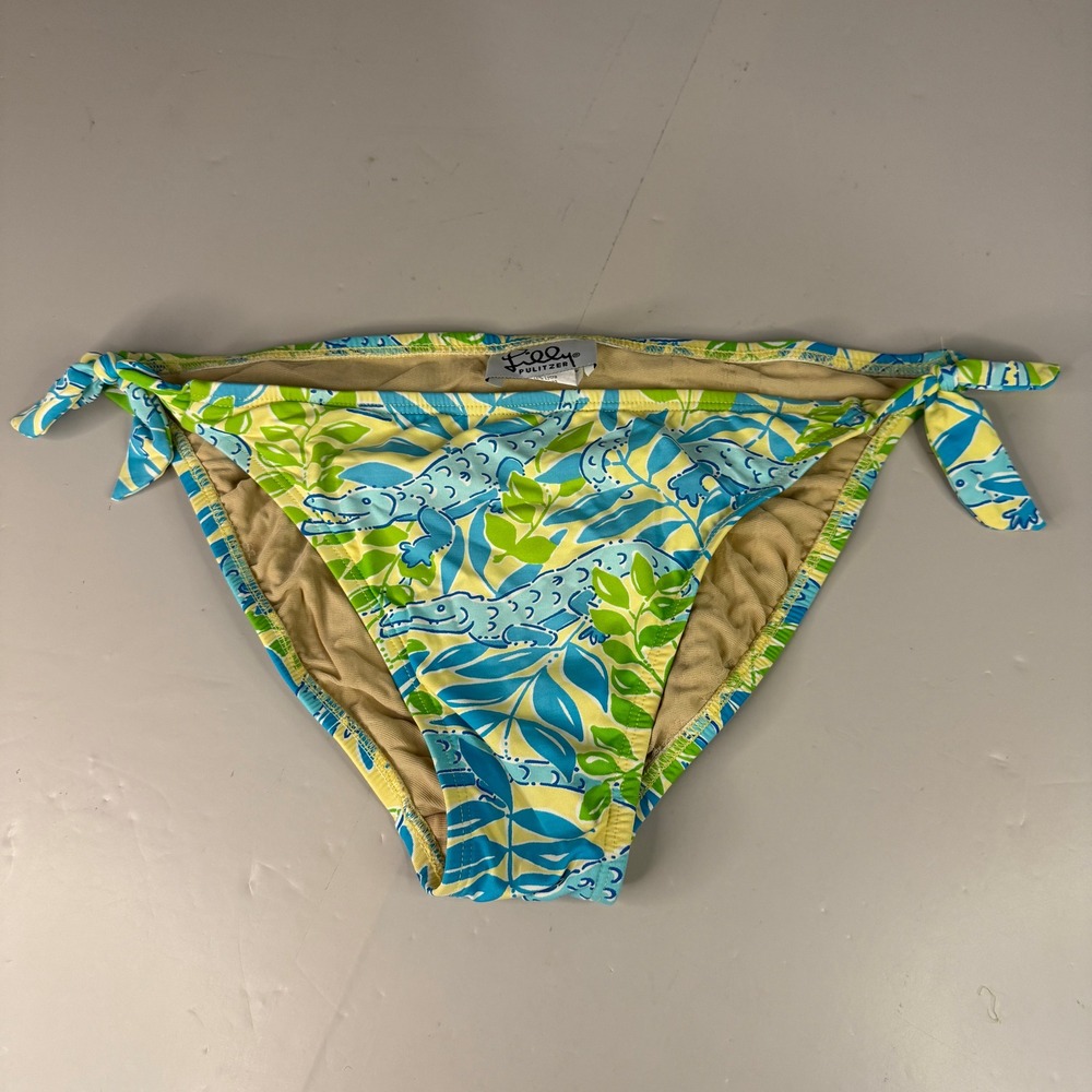 Vintage Lilly Pulitzer Mimosa Everglades Swim Bottom Side Tie Size 6